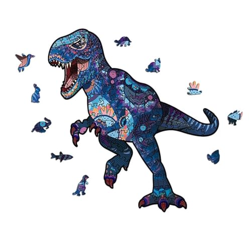 Holzpuzzle Erwachsene,Tyrannosaurus RexTierpuzzle Anzug Unregelmäßige Einzigartige Form Puzzleteile für Erwachsene,Puzzle für Kinder ab 10 Jahren und Erwachsene(Tyrannosaurus Rex-300stk) von TDDKFB