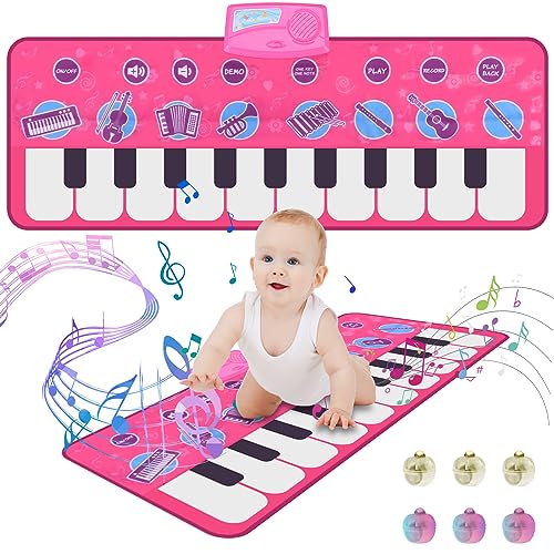 TDDL Klaviermatte Musikmatte Tanzmatte Kinder Piano Matte Kinderspielzeug ab 1 Jahr Lernspielzeug Geschenk für Jungen Mädchen 2 3 4 Jahre 100 x 36 cm von TDDL