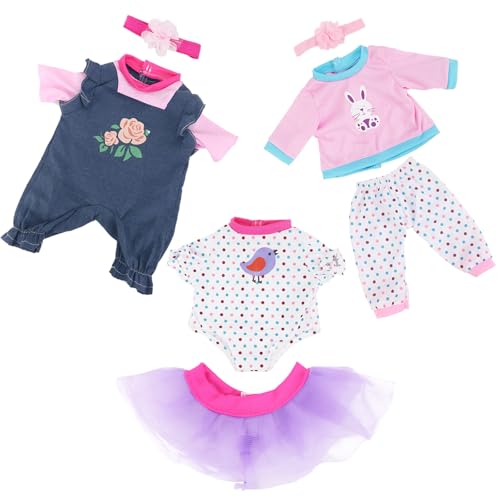 3 Sets Puppenzubehör Puppenkleidung für 18 Zoll und 45 cm Puppe Inkl. Oberteilen, Hosen, Overalls, Röcke, Haarband 3 Sets Puppenzubehör Puppenkleidung für 18 Zoll und 45 cm Puppe Inkl. Oberteilen, Hosen, Overalls, Röcke, Haarband von TDDS9