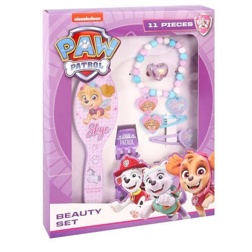 TDL Paw Patrol Skye Beauty Set Mädchen Schmuck & Haarschmuck Kit Rosa Geschenkset Dress Up Haarbürste Armbänder Scrunchies Charms TDL Paw Patrol Skye Beauty Set Mädchen Schmuck & Haarschmuck Kit Rosa Geschenkset Dress Up Haarbürste Armbänder Scrunchies Charms von TDL