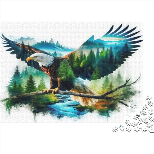 Adler1000-teiliges Puzzle Für Erwachsene Bildungsspiele WaldSpaßig Und Herausfordernde Home Decors Tolle Geschenkidee38x26cm/1000pcs von TDSNKAVHB