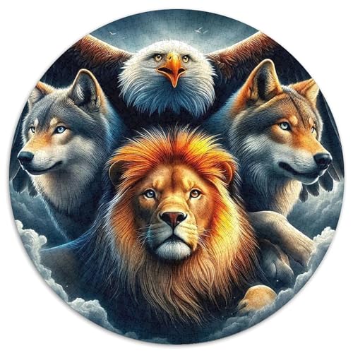 AdlerPuzzle 1000 Teil Für Erwachsene Und Kinder Rund LöwenKreative Herausforderungs-Familiendekorationen1000pcs (67.5x67.5cm) von TDSNKAVHB