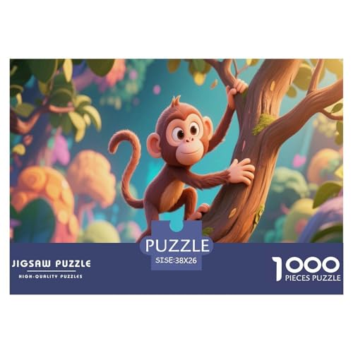 Affe1000 Pieces Jigsaw Puzzle for Adults and Kids EduKatzeional Games clever TierChallenging Home Decors Great Geschenk Idea38x26cm/1000pcs von TDSNKAVHB