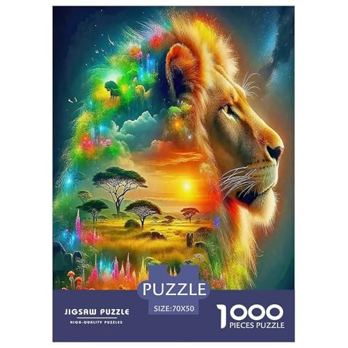 Afrikanisches Grasland1000-teiliges Puzzle Für Erwachsene Bildungsspiele FantasieHerausfordernd Für Home Decoration Tolle Geschenkidee70x50cm/1000pcs von TDSNKAVHB