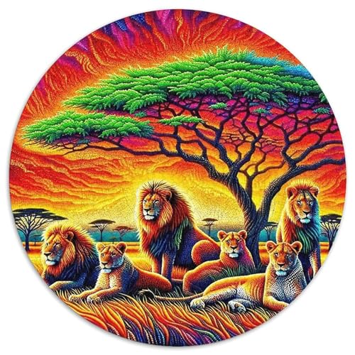 Afrikanisches GraslandPuzzle 1000 Teil Für Erwachsene Rund Tier GatheringsKreatives Herausforderndes Spielzeug-Geschenk1000pcs (67.5x67.5cm) von TDSNKAVHB