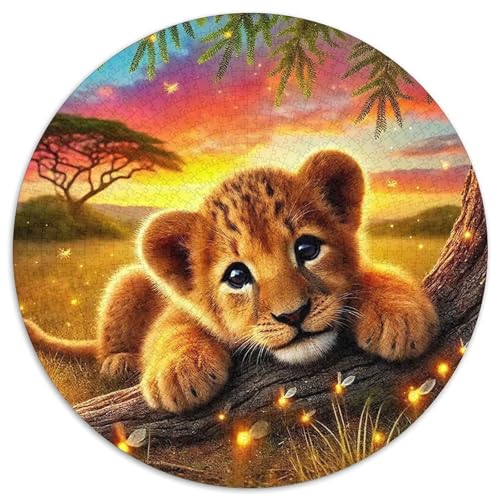 Afrikanisches GraslandPuzzle 1000 Teile Für Erwachsene Und Kinder Rund SonnenuntergangKreatives Herausforderungspuzzle-Spielzeug1000pcs (67.5x67.5cm) von TDSNKAVHB