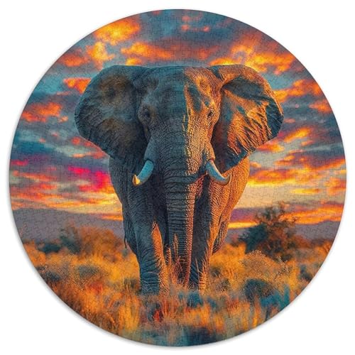 Afrikanisches GraslandPuzzles 1000 Teile Für Erwachsene Und Kinder Rund LandschaftKreatives Herausforderndes Puzzle-Spielzeug1000pcs (67.5x67.5cm) von TDSNKAVHB