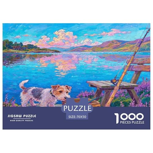 Airedale Terrier1000 Pieces Jigsaw Puzzles for Adults Educational Games Haustier HundChallenging for Home Decoration Great Gift Idea70x50cm/1000pcs von TDSNKAVHB