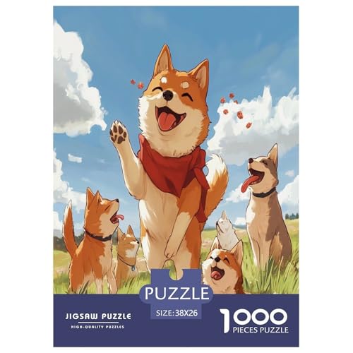 Akita Hund Puzzle 1000 Teile Schwer Puzzle Spielzeug Lernspiel Impossible Herausforderung Spielzeug Für Erwachsene Und Kinder in Bewährter 38x26cm/1000pcs von TDSNKAVHB