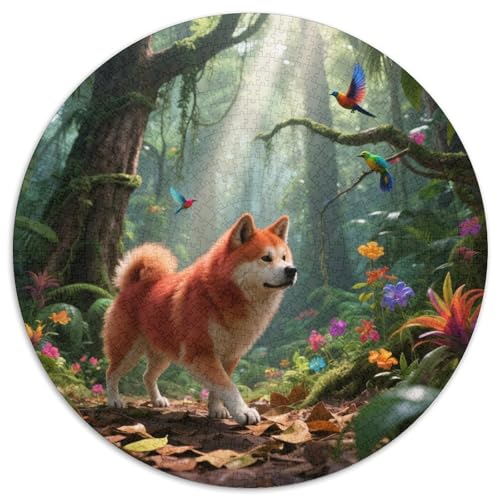 AkitaJigsaw Puzzle 1000 Pieces for Adults Kids Round niedlich HaustierCreative Challenging Toys Gift1000pcs (67.5x67.5cm) von TDSNKAVHB