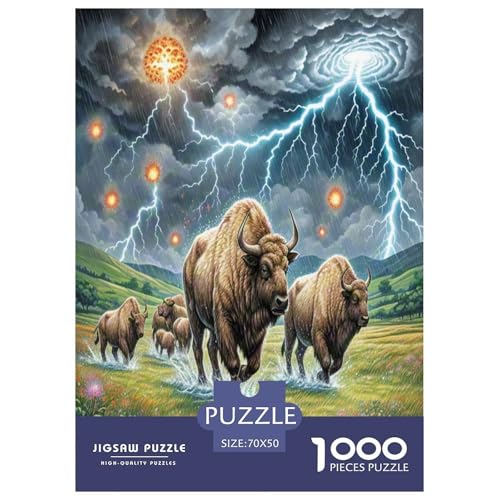 Amerikanischer Bison1000 Pieces Jigsaw Puzzles for Adults EduKatzeional Games Fun and Challenging Home Decors Great Gift Idea70x50cm/1000pcs von TDSNKAVHB