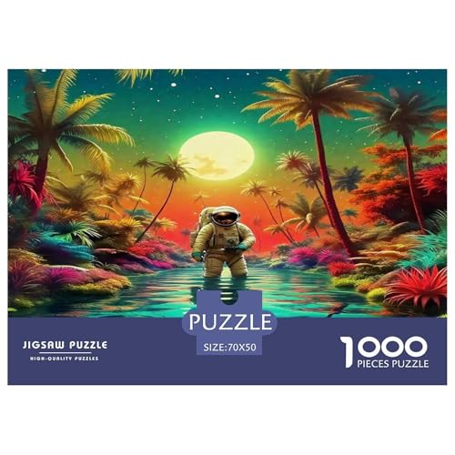 Astronaut1000-teiliges Puzzle Für Erwachsene Und Kinder Bildungsspiele FantasieHerausfordernde Home Decors Tolle Geschenkidee70x50cm/1000pcs von TDSNKAVHB
