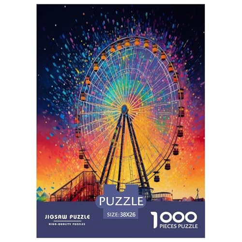 Aurora Ferris Rad Puzzle 1000 Teile Schwer Puzzle Spielzeug Lernspiel Impossible Herausforderungsspielzeug Für Erwachsene Und Kinder Ab 14 Jahren 38x26cm/1000pcs von TDSNKAVHB