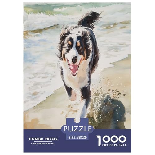 Australischer Schäfer Puzzles 1000 Teile Schwer Puzzle Spielzeug Pädagogisches Spiel Impossible Herausforderung Spielzeug Für Erwachsene Kinder 38x26cm/1000pcs von TDSNKAVHB