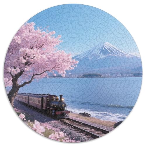 Berg FujiJigsaw Puzzle 1000 Piece for Adults Round AuroraCreative Challenging Family Decorations1000pcs (67.5x67.5cm) von TDSNKAVHB