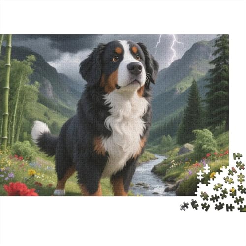 Berner Berghund Puzzle-Spiel 1000 Piece Challenge Spielzeug niedlich Haustier Erwachsene Und Kinder Edutainment Home Decoration Unique Gift1000pcs (75x50cm) von TDSNKAVHB
