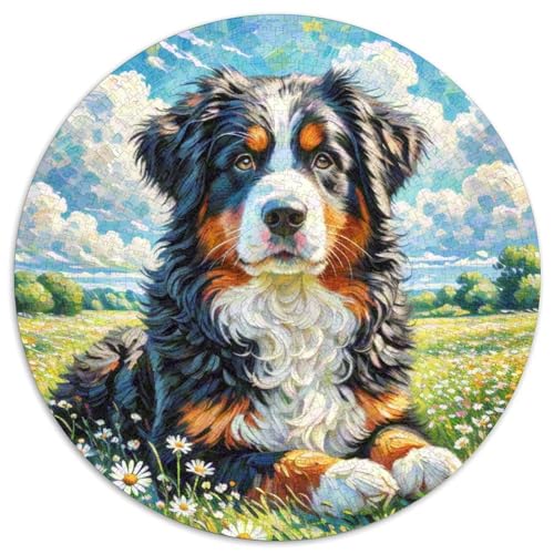 Berner BerghundJigsaw Puzzle 1000 Piece for Adults Round niedlich HaustiersCreative Challenging Family Decorations1000pcs (67.5x67.5cm) von TDSNKAVHB