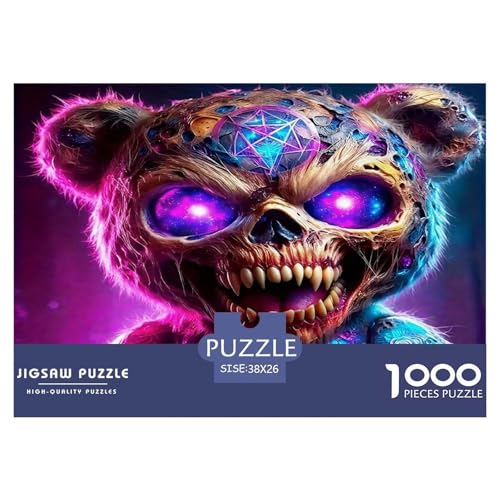 Böser Bär1000-teiliges Puzzle Für Erwachsene Familienspiel HalloweenSpaßig Und Herausfordernde Home Decors Tolle Geschenkidee38x26cm/1000pcs von TDSNKAVHB