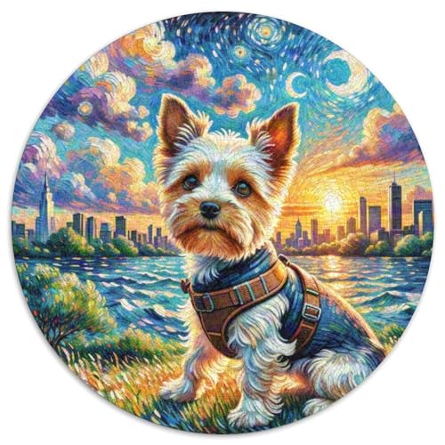 Boston TerrierJigsaw Puzzle 1000 Pieces for Adults Kids Round spektakulärCreative Challenging Puzzle Toy1000pcs (67.5x67.5cm) von TDSNKAVHB