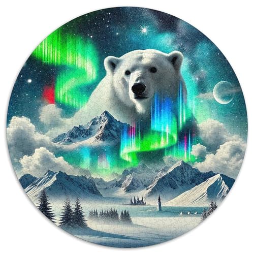 Braun BärPuzzle 1000 Teile Für Erwachsene Rund AuroraKreative Herausforderungs-Familiendekorationen1000pcs (67.5x67.5cm) von TDSNKAVHB