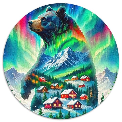 Braun BärPuzzle 1000 Teile Für Erwachsene Rund AuroraKreative Herausforderungs-Familiendekorationen1000pcs (67.5x67.5cm) von TDSNKAVHB