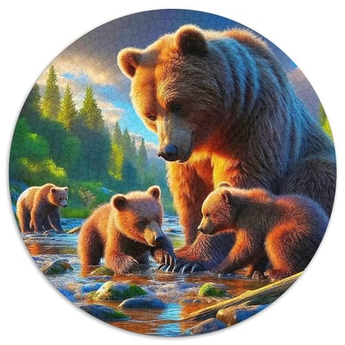 Braun BärPuzzles 1000 Teil Für Erwachsene Und Kinder Rund WaldKreatives Herausforderungsspielzeug-Geschenk1000pcs (67.5x67.5cm) von TDSNKAVHB