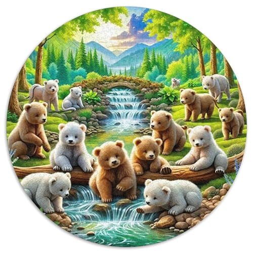 Braun BärPuzzles 1000 Teile Für Erwachsene Rund niedlichKreatives Herausforderndes Spielzeug-Geschenk1000pcs (67.5x67.5cm) von TDSNKAVHB