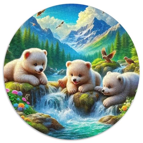 Braun BärPuzzles 1000 Teile Für Erwachsene Rund niedlichKreatives Herausforderndes Spielzeug-Geschenk1000pcs (67.5x67.5cm) von TDSNKAVHB