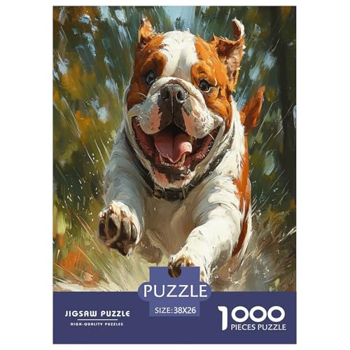 Bulldog Puzzle 1000 Teile Schwer Puzzle Spielzeug Pädagogisches Spiel Impossible Herausforderung Spielzeug Für Erwachsene Und Kinder Ab 14 Jahren 38x26cm/1000pcs von TDSNKAVHB