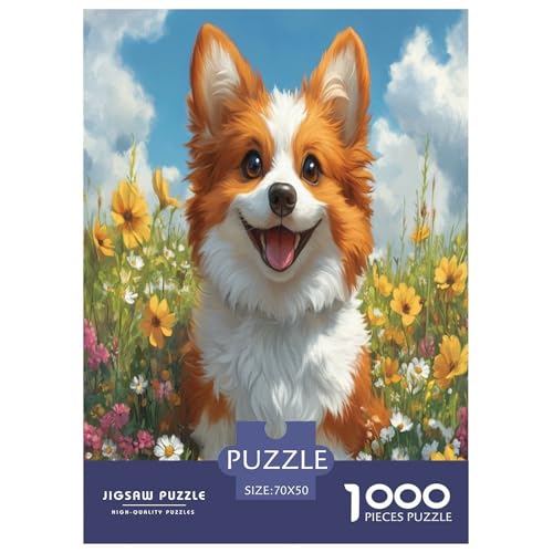 Corgi Puzzle 1000 Teile Schwer Puzzle Spielzeug Pädagogisches Spiel Impossible Herausforderungsspielzeug Für Erwachsene Und Kinder Ab 14 Jahren 70x50cm/1000pcs von TDSNKAVHB