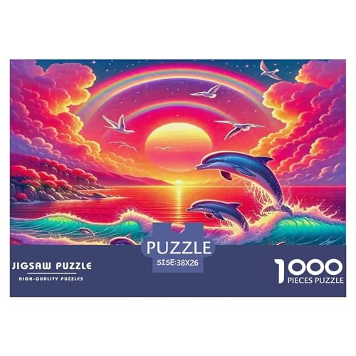Delphin1000-teiliges Puzzle Für Erwachsene Familienspiel SonnenuntergangHerausfordernd Für Home Decoration Tolle Geschenkidee38x26cm/1000pcs Delphin1000-teiliges Puzzle Für Erwachsene Familienspiel SonnenuntergangHerausfordernd Für Home Decoration Tolle Geschenkidee38x26cm/1000pcs von TDSNKAVHB