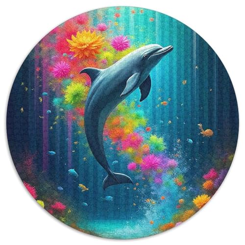 DelphinPuzzles 1000 Teil Für Erwachsene Rund FantasieKreatives Herausforderndes Spielzeug-Geschenk1000pcs (67.5x67.5cm) von TDSNKAVHB