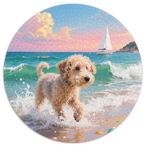 Der Bedlington TerrierJigsaw Puzzles 1000 Pieces for Adults Round Haustier HundCreative Challenging Toys Gift1000pcs (67.5x67.5cm) von TDSNKAVHB