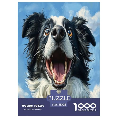 Der Border Collie Puzzles 1000 Teile Schwer Puzzle Spielzeug Pädagogisches Spiel Impossible Herausforderung Spielzeug Für Erwachsene Kinder 38x26cm/1000pcs von TDSNKAVHB