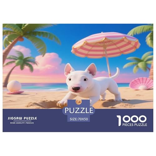 Der Bull Terrier1000 Pieces Jigsaw Puzzles for Adults and Kids Educational Games Haustier HundFun and Challenging Home Decors Great Gift Idea70x50cm/1000pcs von TDSNKAVHB
