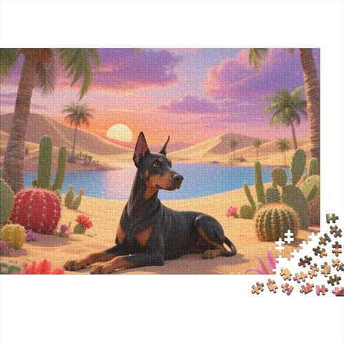 Doberman Pinscher A Jigsaw Puzzle 1000 Piece Challenge Spielzeug niedlich Haustier Erwachsene Und Kinder Educational Gaming Puzzle Game Unique Gift1000pcs (75x50cm) von TDSNKAVHB