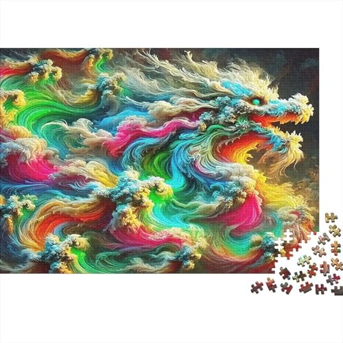 Drachen1000-teilige Puzzles Für Erwachsene Und Kinder Familienspiel FantasieSpaßig Und Herausfordernde Home Decors Tolle Geschenkidee70x50cm/1000pcs von TDSNKAVHB