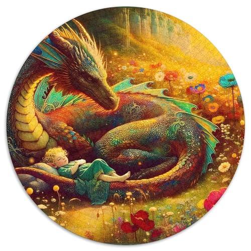 DrachenPuzzle 1000 Teil Für Erwachsene Und Kinder Rund FantasieKreatives Herausforderungsspielzeug-Geschenk1000pcs (67.5x67.5cm) von TDSNKAVHB