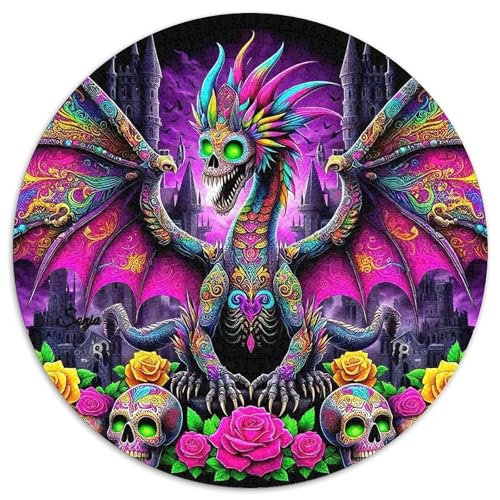 DrachenPuzzle 1000 Teile Für Erwachsene Rund FantasieKreatives Herausforderndes Spielzeug-Geschenk1000pcs (67.5x67.5cm) von TDSNKAVHB