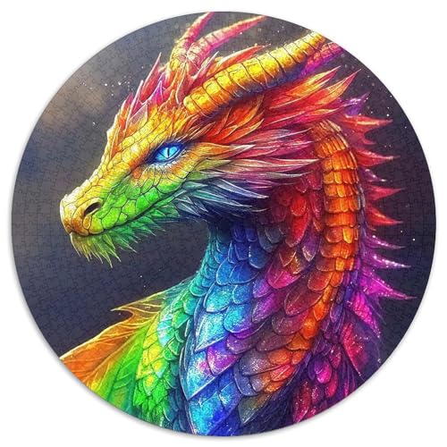 DrachenPuzzle 1000 Teile Für Erwachsene Und Kinder Rund FantasieKreatives Herausforderndes Spielzeug-Geschenk1000pcs (67.5x67.5cm) von TDSNKAVHB