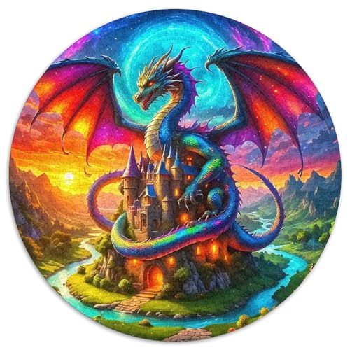 DrachenPuzzle 1000 Teile Für Erwachsene Und Kinder Rund FantasieKreatives Herausforderndes Spielzeug-Geschenk1000pcs (67.5x67.5cm) von TDSNKAVHB