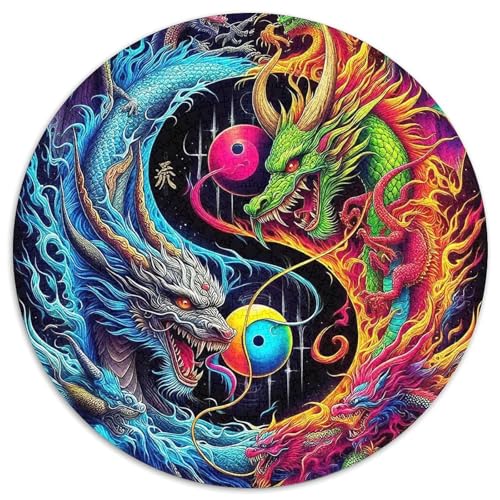 DrachenPuzzles 1000 Teile Für Erwachsene Rund FantasieKreatives Herausforderndes Spielzeug-Geschenk1000pcs (67.5x67.5cm) von TDSNKAVHB