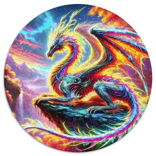 DrachenPuzzles 1000 Teile Für Erwachsene Und Kinder Rund FantasieKreative Herausfordernde Familiendekorationen1000pcs (67.5x67.5cm) von TDSNKAVHB