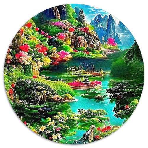 DschungelPuzzles 1000 Teil Für Erwachsene Rund LandschaftKreatives Herausforderndes Spielzeug-Geschenk1000pcs (67.5x67.5cm) von TDSNKAVHB