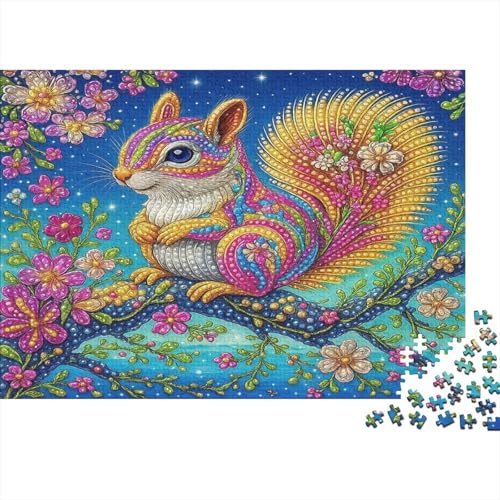Eichhörnchen1000-teiliges Puzzle Für Erwachsene Und Kinder Bildungsspiele KunstSpaßig Und Herausfordernde Home Decors Tolle Geschenkidee70x50cm/1000pcs von TDSNKAVHB