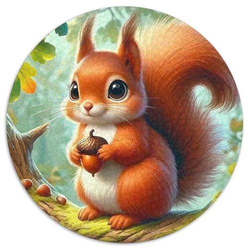 EichhörnchenPuzzles 1000 Teil Für Erwachsene Und Kinder Rund niedlichKreatives Herausforderungspuzzle-Spielzeug1000pcs (67.5x67.5cm) von TDSNKAVHB