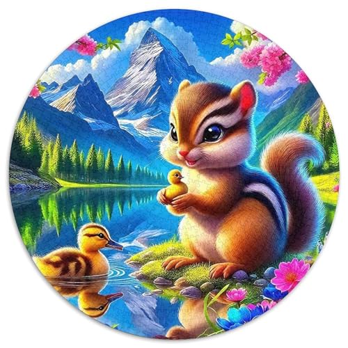 EichhörnchenPuzzles 1000 Teile Für Erwachsene Und Kinder Rund LandschaftKreatives Herausforderndes Spielzeug-Geschenk1000pcs (67.5x67.5cm) von TDSNKAVHB