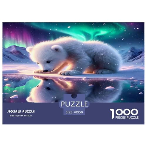 Eisbär1000-teilige Puzzles Für Erwachsene Und Kinder Bildungsspiele AuroraHerausfordernd Für Home Decoration Tolle Geschenkidee70x50cm/1000pcs von TDSNKAVHB