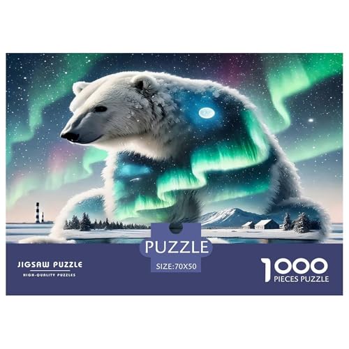 Eisbär1000-teilige Puzzles Für Erwachsene Und Kinder Familienspiel AuroraHerausfordernde Home Decors Tolle Geschenkidee70x50cm/1000pcs von TDSNKAVHB