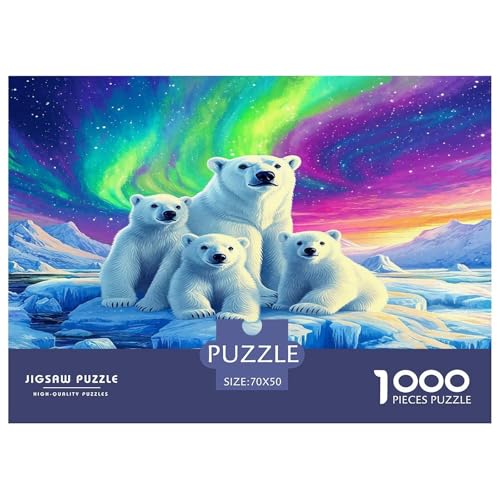 Eisbär1000-teiliges Puzzle Für Erwachsene Und Kinder Bildungsspiele AuroraHerausfordernd Für Home Decoration Tolle Geschenkidee70x50cm/1000pcs von TDSNKAVHB